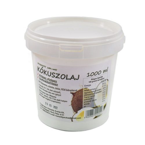Kókuszolaj vödrös 1000 ml